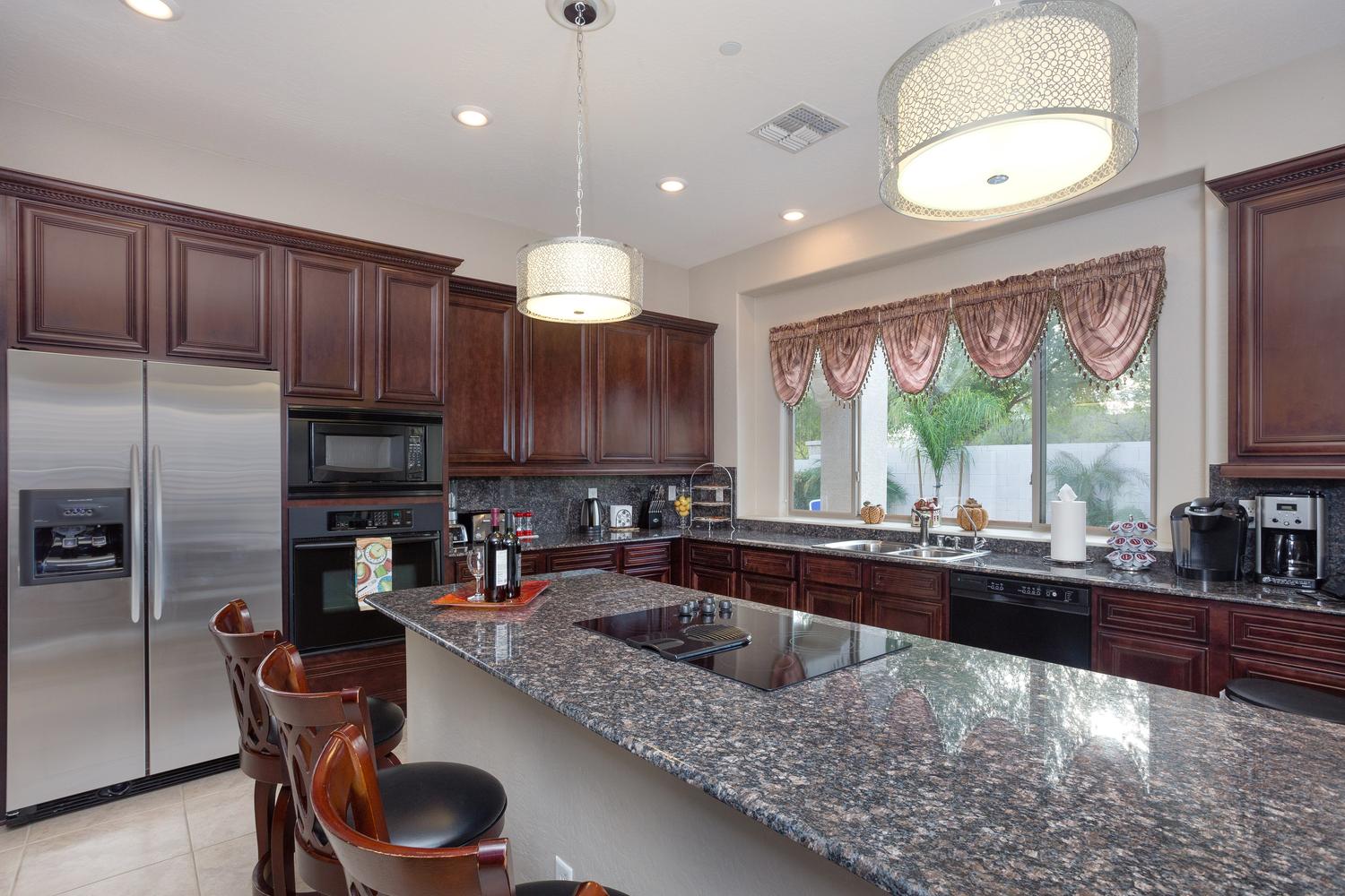 Granite counter tops in the kitchen
